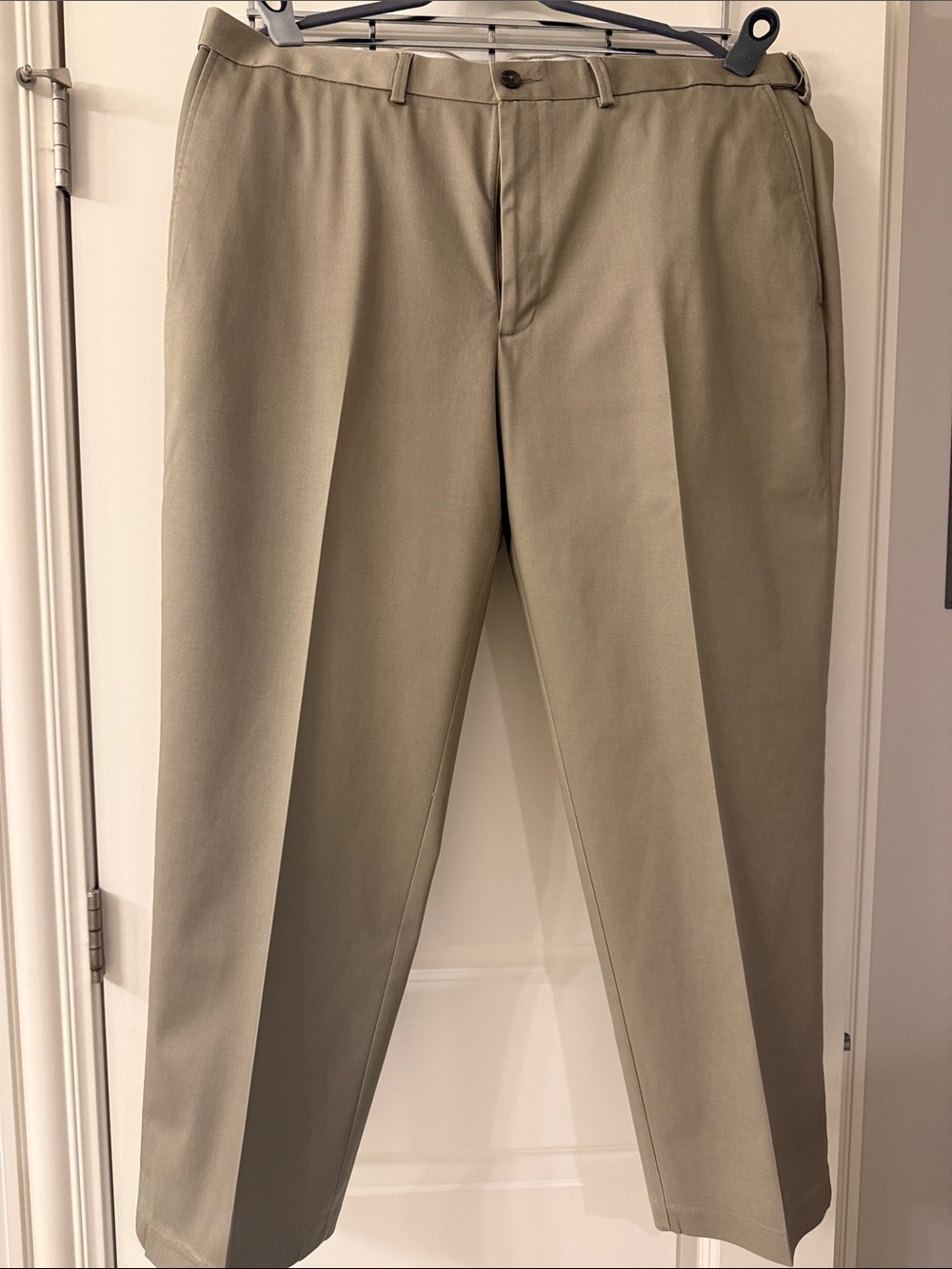 2 pairs Haggar Men's Khaki Straight-Leg Chinos, Tan, Navy